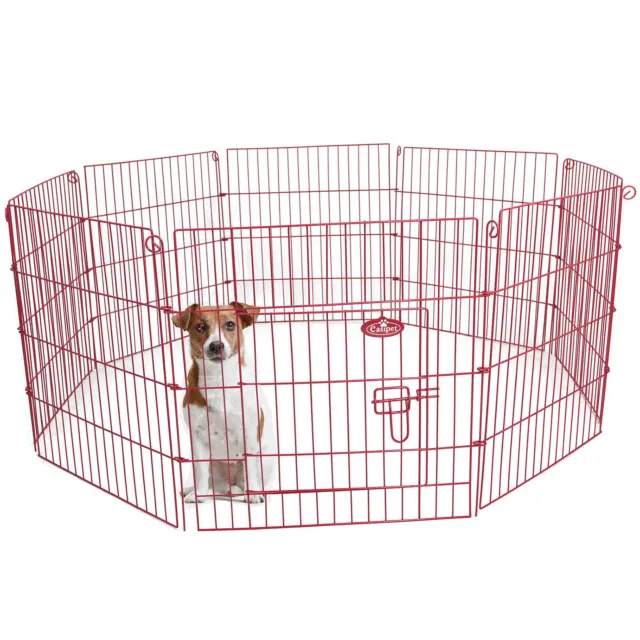 Pink Pet Dog Pen Puppy Rabbit Foldable Metal Playpen Enclosure Run Cage Easipet 3