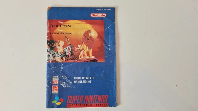 Manuel Notice Roi Lion Serie Classic Super Nintendo FAH Mode d'emploi