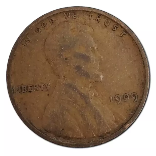 1909-P VDB Lincoln Wheat Cent Penny VF Very Fine Copper
