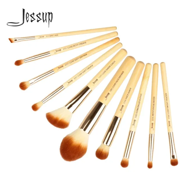Jessup 10pcs di trucco pennelli di Bambù Kit di Bellezza Professionale