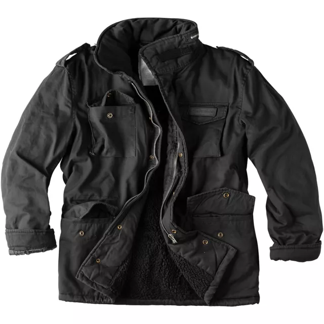 Surplus Ejército Paracaidista Hombres Invierno Campo Chaqueta Militar M65 Negro