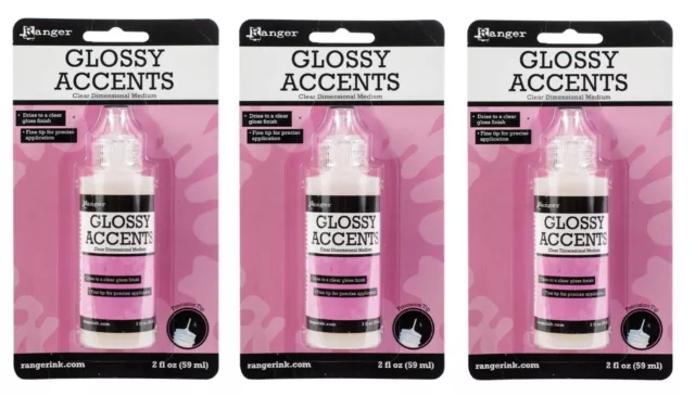 Ranger Glossy Accents Precision Tip 2oz per bottle - Bundle of 3!