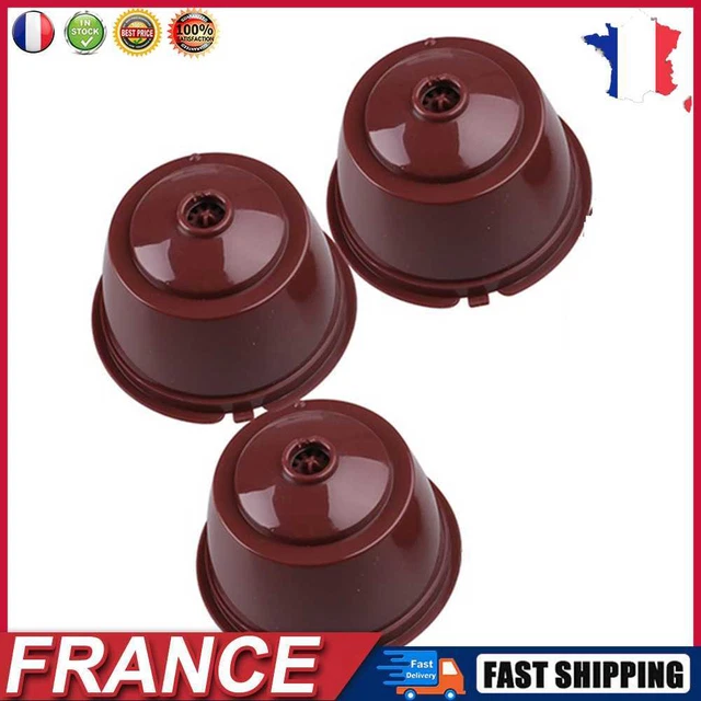 3pcs Coffee Capsule Filters Refillable Coffee Cups for Dolce Gusto (Brown) fr