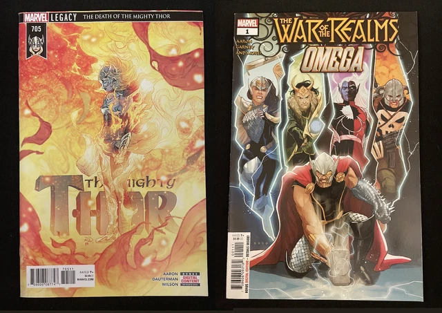 Mighty Thor #705 + War of the Realms Omega #1 - JANE FOSTER KEY LOT of 2! Marvel
