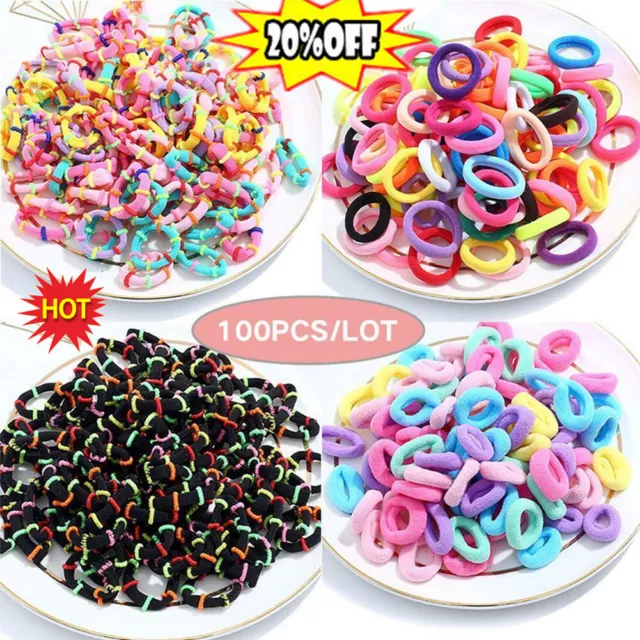 100pcs/lot Kids Small Hair Rope Scrunchy Elastic Girls Rubber Band Hair Ties