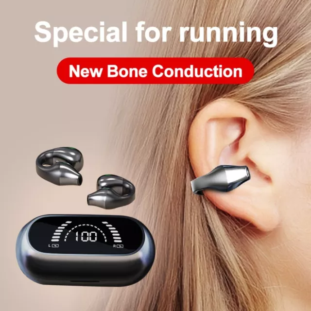 In-Ear Ear Hook Wireless Bluetooth 5.2 Ear Clip On Ear Bone Conduction Earphone