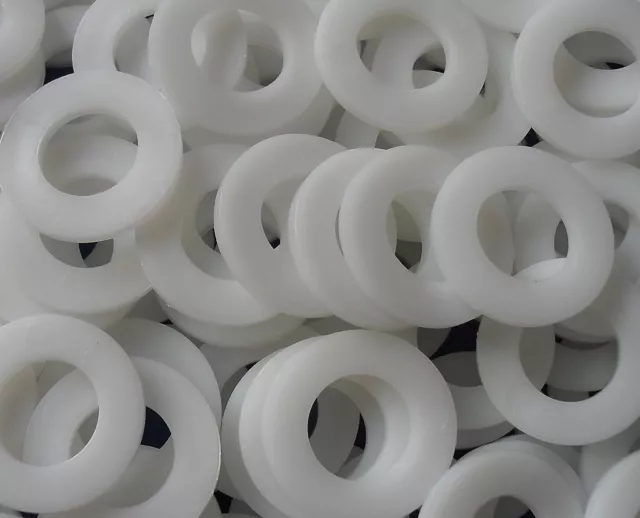 2mm 2.5mm 3mm 3.5mm 4mm 5mm 6mm 8mm White Nylon Flat Washer Spacers