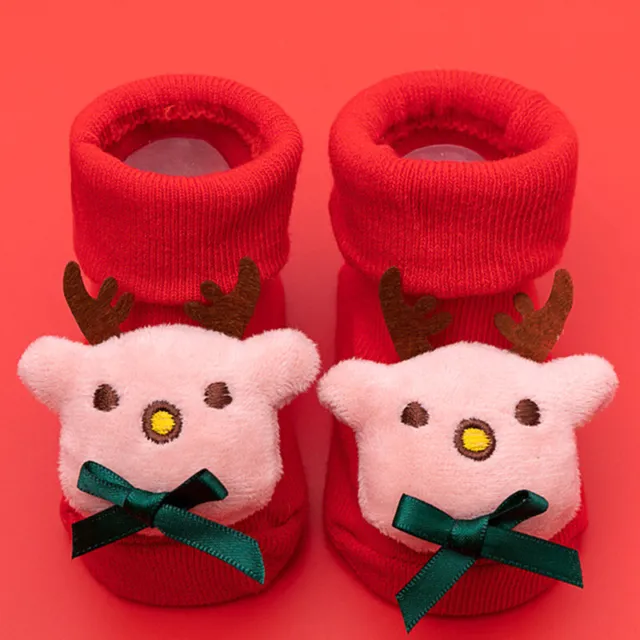 Pantofole antiscivolo bambini bambina ragazzi bambini calze natalizie scarpe inverno calde 7
