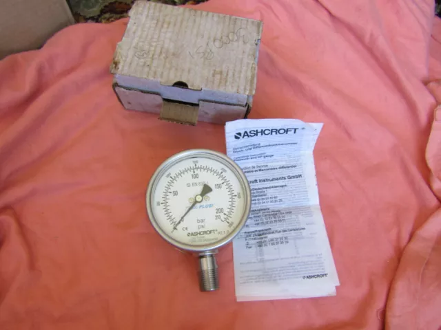 ASHCROFT T6500 PLUS 1,500 PSi 210 BAR PRESSURE GAUGE EN 837-1 NEW & BOXED