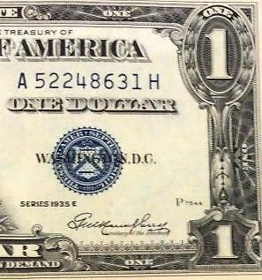 1935E $1 Blue SILVER Certificate X8631 Choice VF! Crispy! Old US Paper Currency!