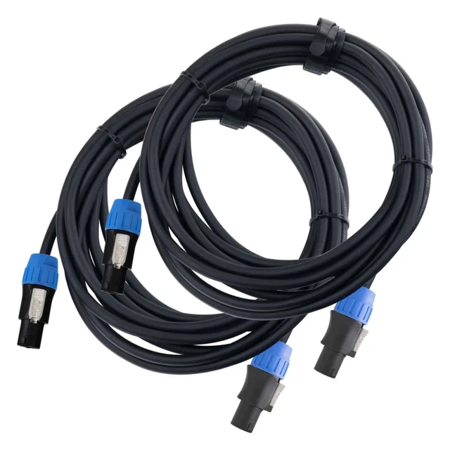 2x Profi Boxenkabel mit 5m Länge und 4-pol SPK-Steckern für sauberen PA-Sound