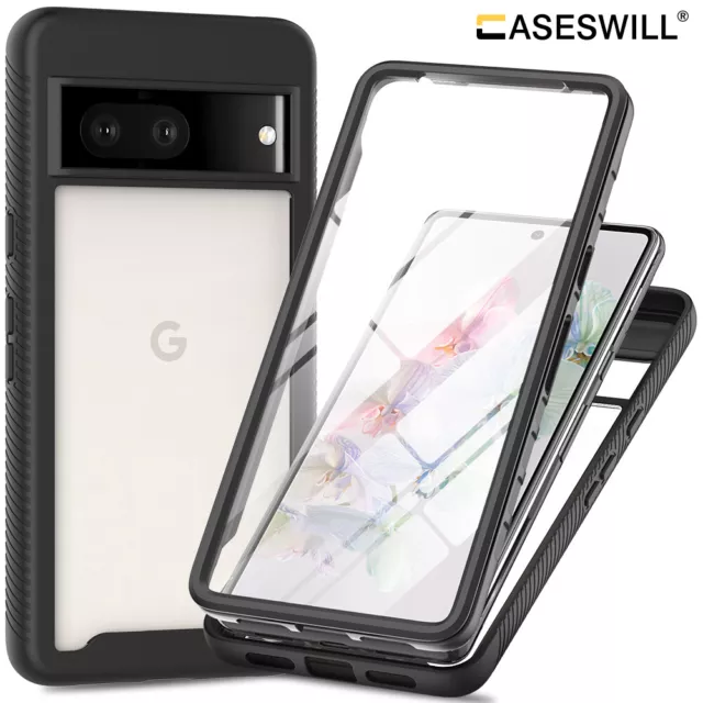 For Google Pixel 8 7a 7 6A 6 Pro Full-Body Shockproof Case + Screen Protector