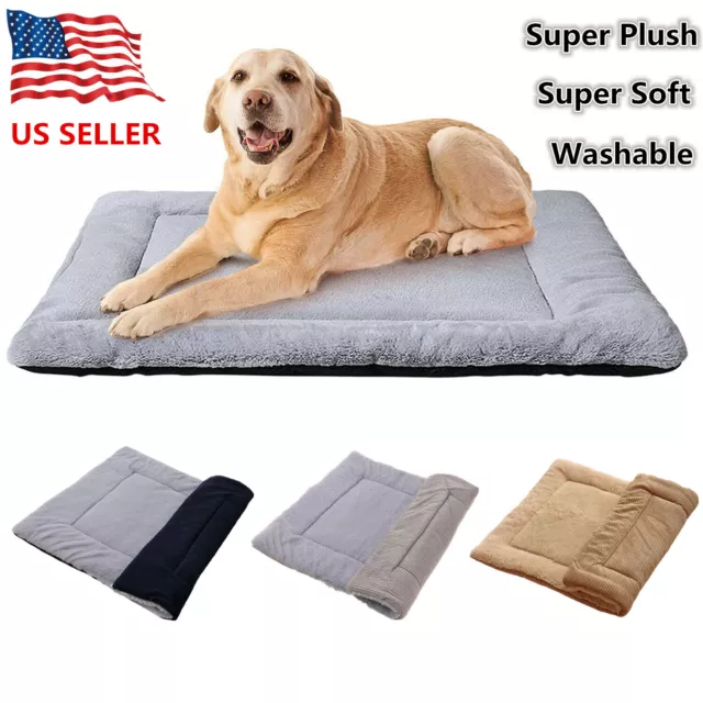 Super Soft Pets Dog Crate Bed Super Plush Dog Bed Mat for Kennel Pad Cushion Mat