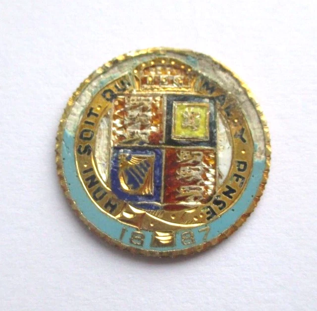 1887 British 1/2 Sovereign Gold Coin - Enameled Reverse