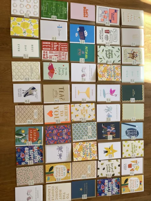 New 50 M&S greetings cards with envelopes. Birthday, Wedding, Birth, Blanket Etc