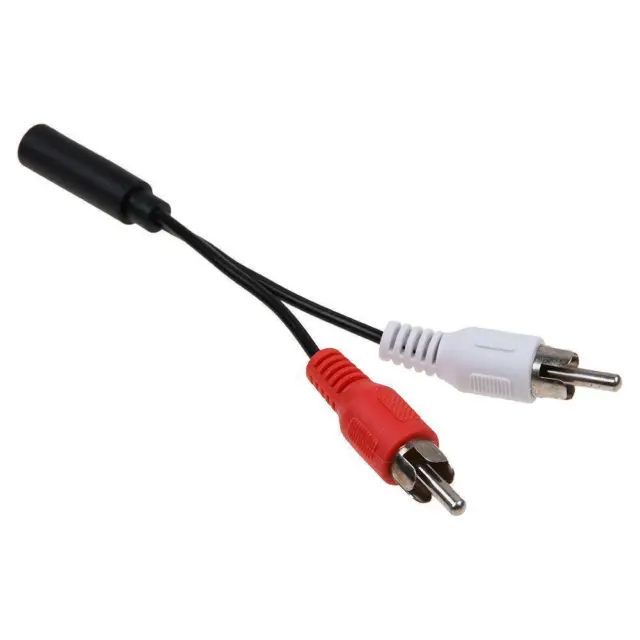 3.5mm Audio Jack Female To 2 x Phono RCA Male Stereo Durable Y4 Cable HOT K9U9