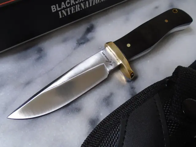 Blackjack Small Hunter Bowie Knife Full Tang Fixed Blade Black Micarta BJ067 New