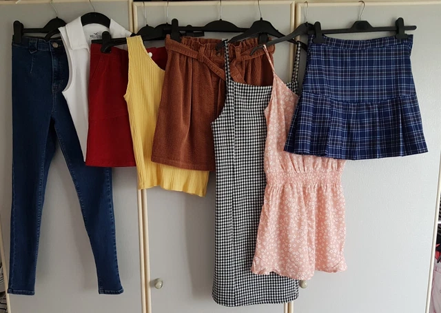 Pacchetto abbigliamento ragazze 8 articoli Hollister Topshop ecc età 13-14 anni