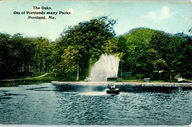 Postcard The Oaks Park Portland Maine ME Vintage Antique Scenic Water F21 1910s