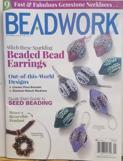 Beadwork Dec 2018 Jan 2019 Beaded Bead Earrings Seed Beading FREE SHIPPING CB