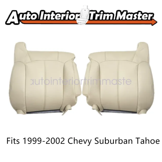 Front Both Side Top Lean Back Leather Seat Cover Tan Fits Chevy Tahoe 1999-2002