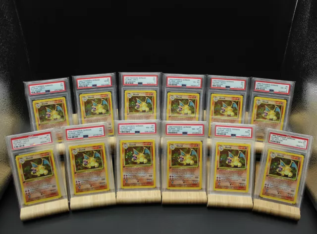 Pokemon PSA 10 Glurak Sammlung + 1 Base Set 1999 Display 1. Edition Charizard 2