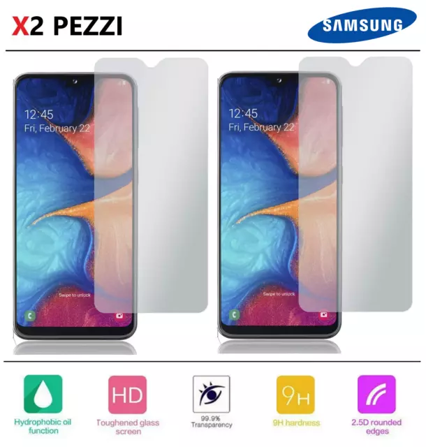 PELLICOLA VETRO TEMPERATO per SAMSUNG GALAXY A20e schermo PROTETTIVA 2 pezzi