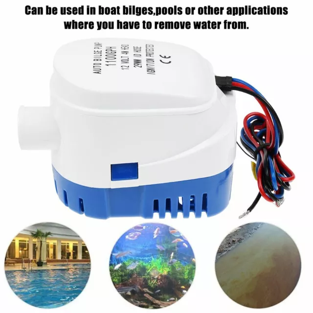 Automatic Submersible Boat Bilge Water Pump 1100GPH Built-in Auto Float Switch