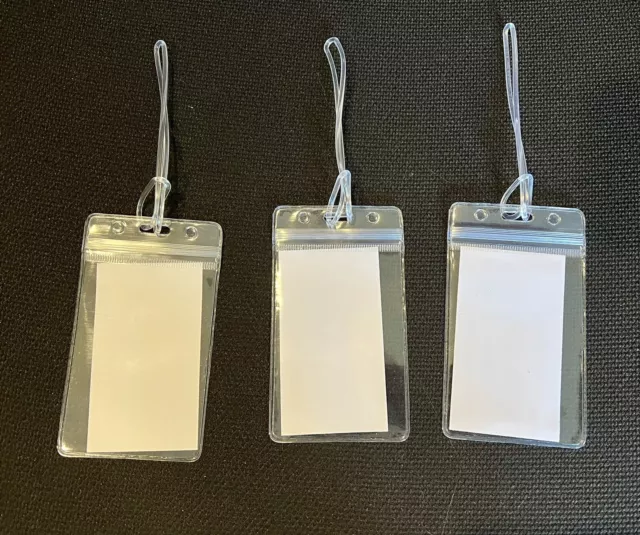 Luggage Tags 3 Ct ID Tag Bag Tag Badge Holder with Loops and Blank Cards 3 Count