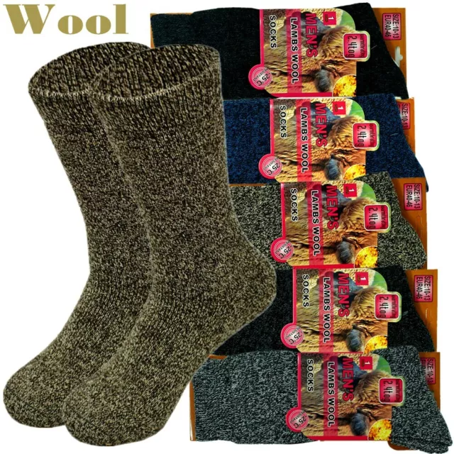 3 Pairs Mens Winter Merino Lambs Wool Heavy Duty Work Thermal Boots Socks 10-13