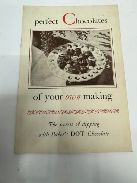 vintage walker baker chocolate recipe candy pamphlet leaflet