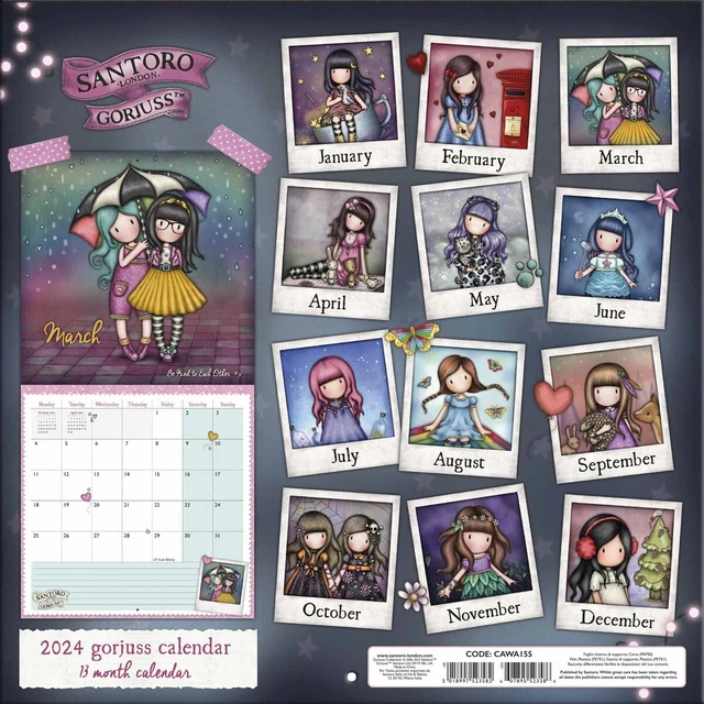 CALENDARIO 2024 CALENDAR GORJUSS santoro DA PARETE originale EUR 15,90