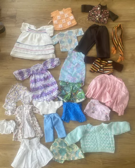 Job Lot Vintage Dolls Clothes Handmade / Knitted 1970's