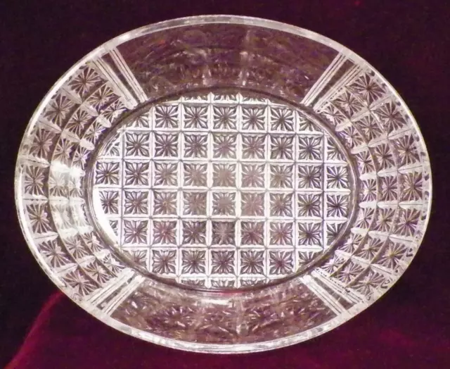 Antique Two Panel Bowl Daisy in Square King Son & Co # .24 Clear Glass EAPG 1885