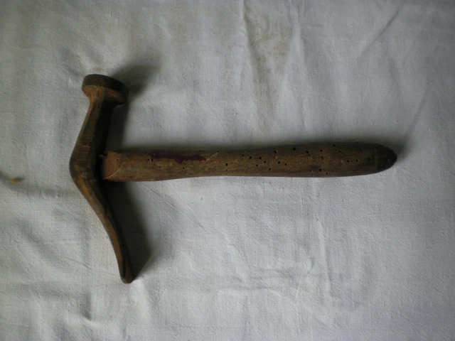 Ancien Marteau Droit En Acier, Outil Vintage, Manche 30cm, état Opérationnel