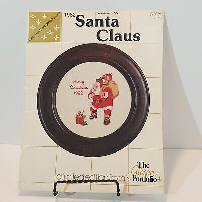 Edición limitada de The Gibson Portfolio 1982 patrón de punto de cruz de Santa Claus