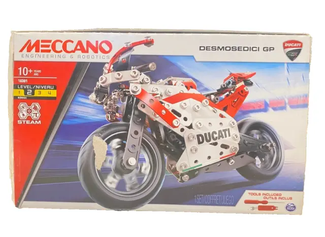 Model Meccano Motor Ducati GP Bike Desmosedici Jeu de construction Neuf Ouverte