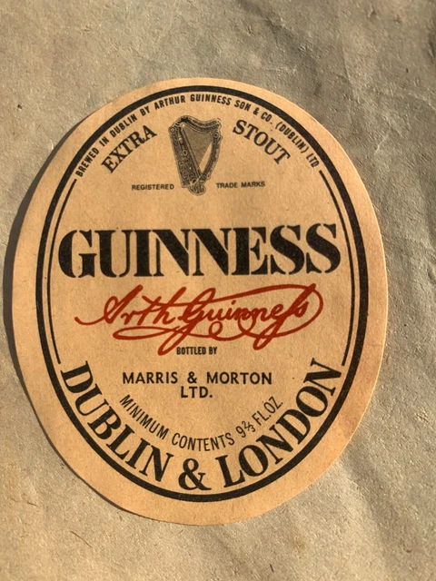 Dulin Label GUINNESS DUBLIN & London Marris & Morton Ltd Beer Label. Never Used ! £ ...