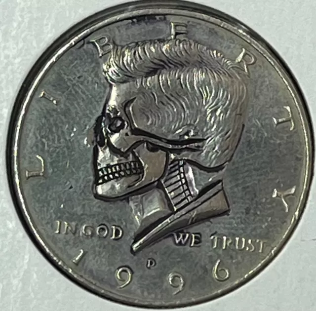 1996 D Hobo Skull Kennedy Half Dollar 06