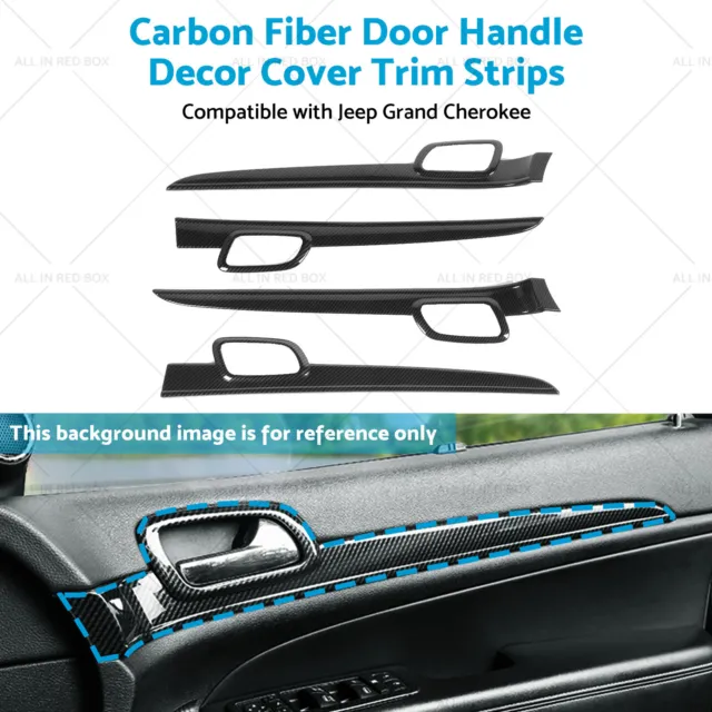 4x Door Handle Decor Cover Trim Strips Suitable for Jeep Grand Cherokee 11-20
