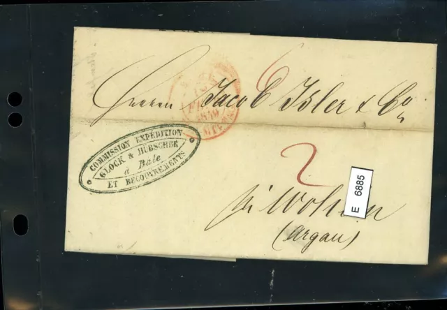 BM2596, Schweiz Vorphilatelie, Brief nach Wohlen (Aargau), aus Zürich, 1849