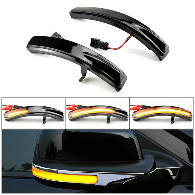 Smoked Sequential Side Mirror LED Signal Turn Lights For 2011-2019 Ford Explorer