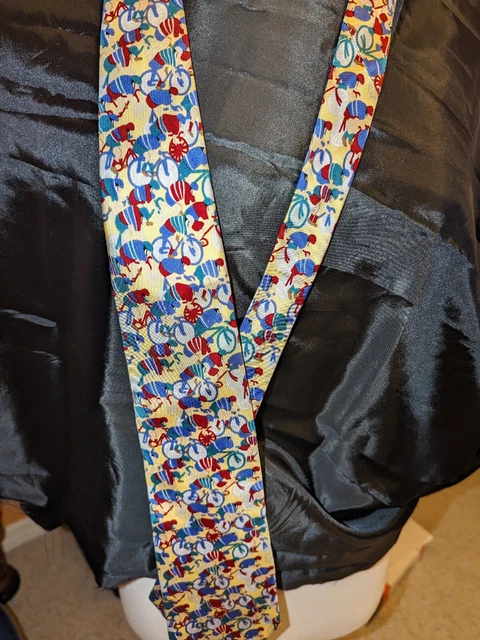 Beautiful Yellow Tie w/ Bicyclist : Tour De France By Alynn