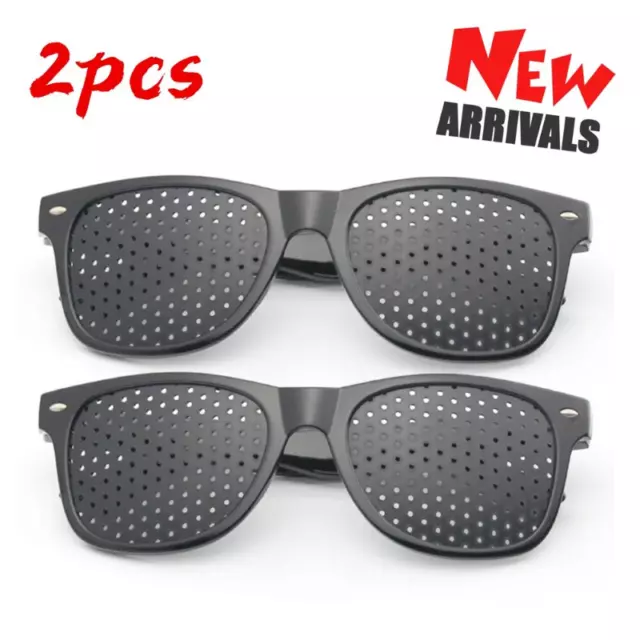 2 Pair Small hole Glasses Eyes Correction Exercise Eyesight Care Improvement NEW