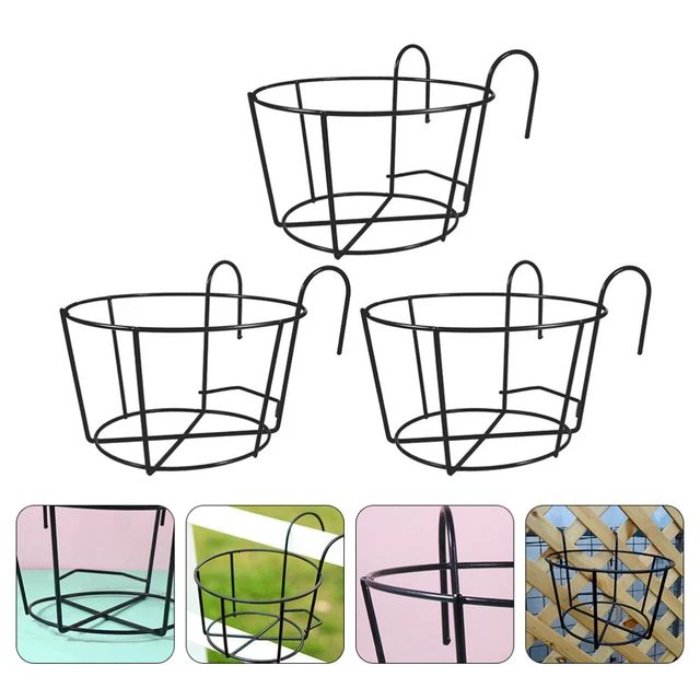 3 pièces balcon porte-pot de fleurs fer support de fleurs pots plantes
