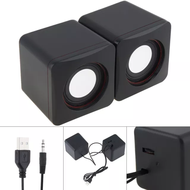 Mini USB Stereo Speaker For 3.5mm Audio Jack Laptop Desktop Computer Portable