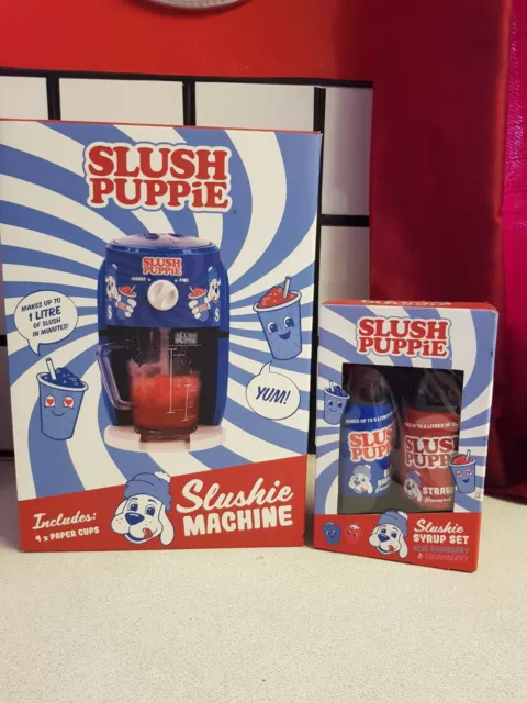Boxed Slush Puppie Slushie Maker Maschine + Neu verpackt Flasche Sirup× 2