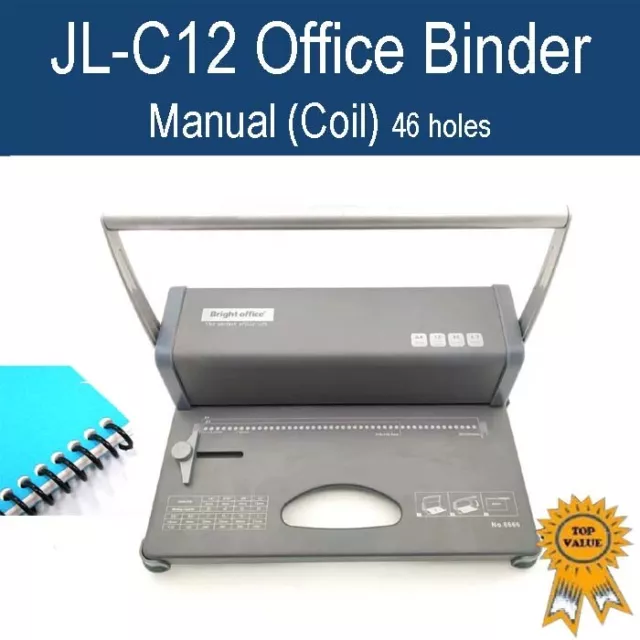Personal Office Coil Binder Binding Machine JL-C12 (46 Holes) +Free Starter Pack