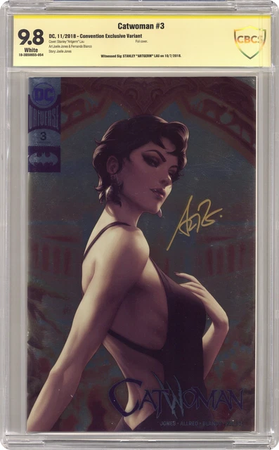 Catwoman #3 Lau DC Boutique Gold Foil CBCS 9.8 SS Stanley "Artgerm" Lau 2018