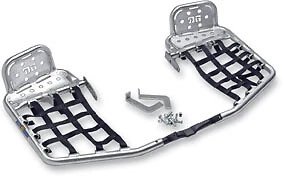 DG Performance HG Alloy Series Nerf Bars Silver Bar - Black Web 607-6130